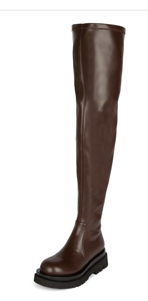 Jeffrey Campbell Tanked Over the Knee Boot Brown platform boot