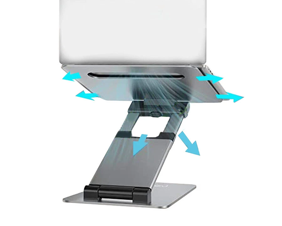 Laptop Stand Adjustable Height, Ergonomic, Fits Laptops 10"-17" Silver, NEW!