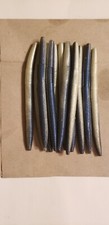 5" Stick Senko Style Pro Blue Electric Shad Salty Bulk Plastic Worm QTY 50 NEW
