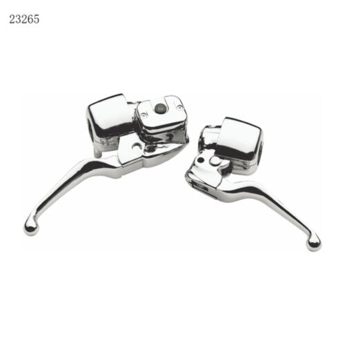 Chrome Handlebar Controls Hand Lever 9/16" Control Kit Single Disc 96-06 Harley - Picture 1 of 3