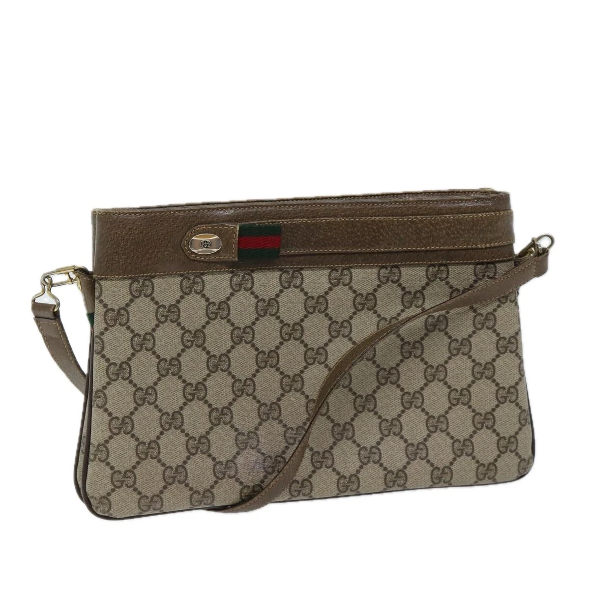 Sac à bandoulière GUCCI GG Supreme Web Sherry Line beige 904 02 035 authentique yk11870