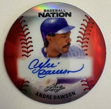 2026 Leaf Baseball Nation Chicago Cubs Andre Dawson Disc Red Prismatic Auto /5