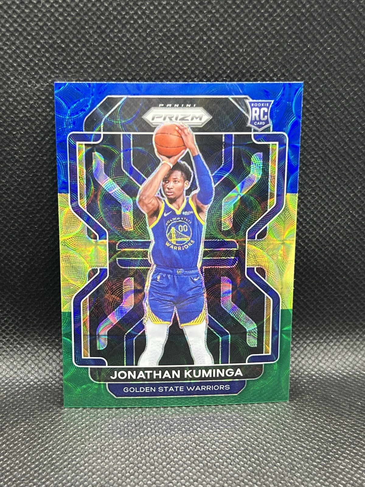 2021-22 Prizm Jonathan Kuminga BLUE YELLOW GREEN CHOICE ROOKIE SSP 307 RC Panini