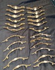 **VINTAGE** (22) Brass Plated w/ Stone Center Drawer Pulls Cabinet Door Handles — photo 2