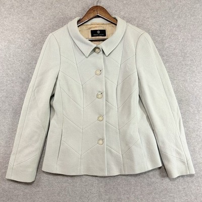 Rena Lange Evening Jacket Womens 12 Dove Gray Wool Lined AS SEEN ON QUEEN SONJA