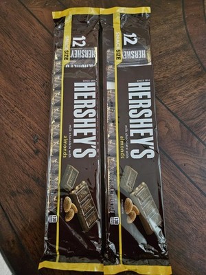 24 Hersheys MILK Chocolate ALMOND Candy Snack Size Bars  (Lot Of 2 Packs Of 12)