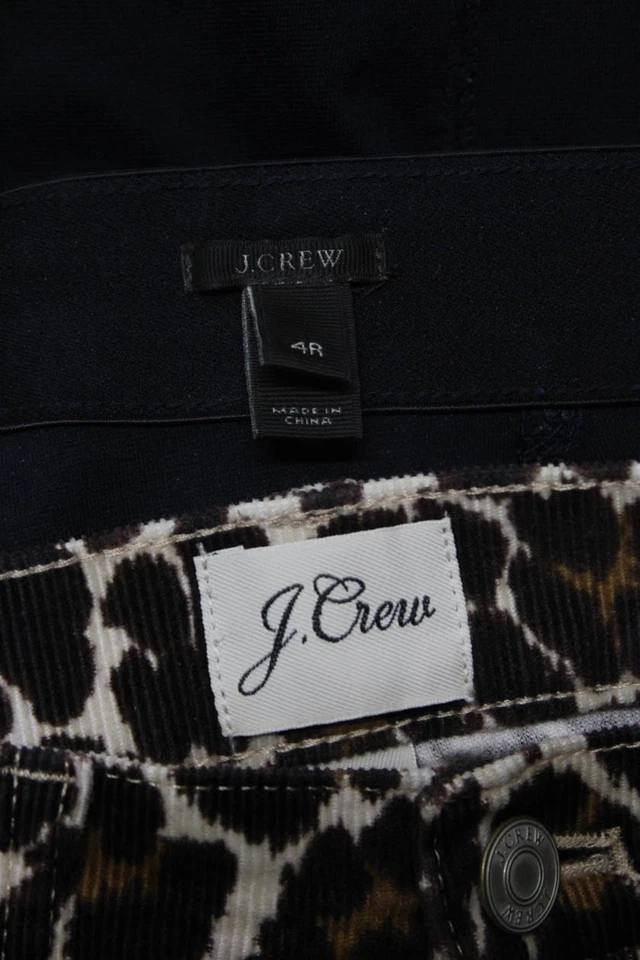 Pantalones de mezclilla ajustados de tiro alto con estampado animal de algodón beige talla 27 4R para mujer J Crew Foto 3 de 4