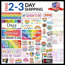 76 PCS Funny Gay Prank Bumper Stickers, Funny LGBT Gay Stickers for Cars Dec...