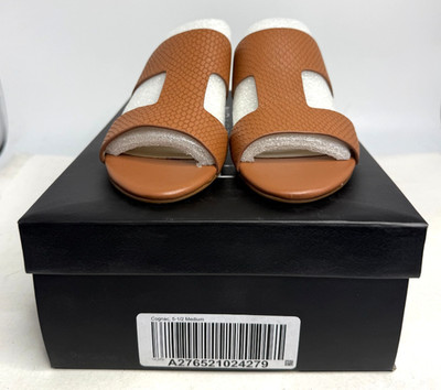 H by Halston Women Wedge Heel Slide Sandals Regan Cognac Size 5.5 M US