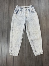 Vintage 80s Lee Acid Wash High Waist Mom Jean Tapered Leg Retro Light Wash Denim