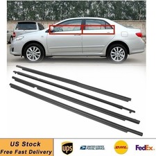 4pcs Car Outside Window Door Belt Weatherstrip For 2009-2012 Toyota Corolla