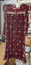 Disney Red Plaid Minnie Mouse Long Sleeved Nightgown Size 4