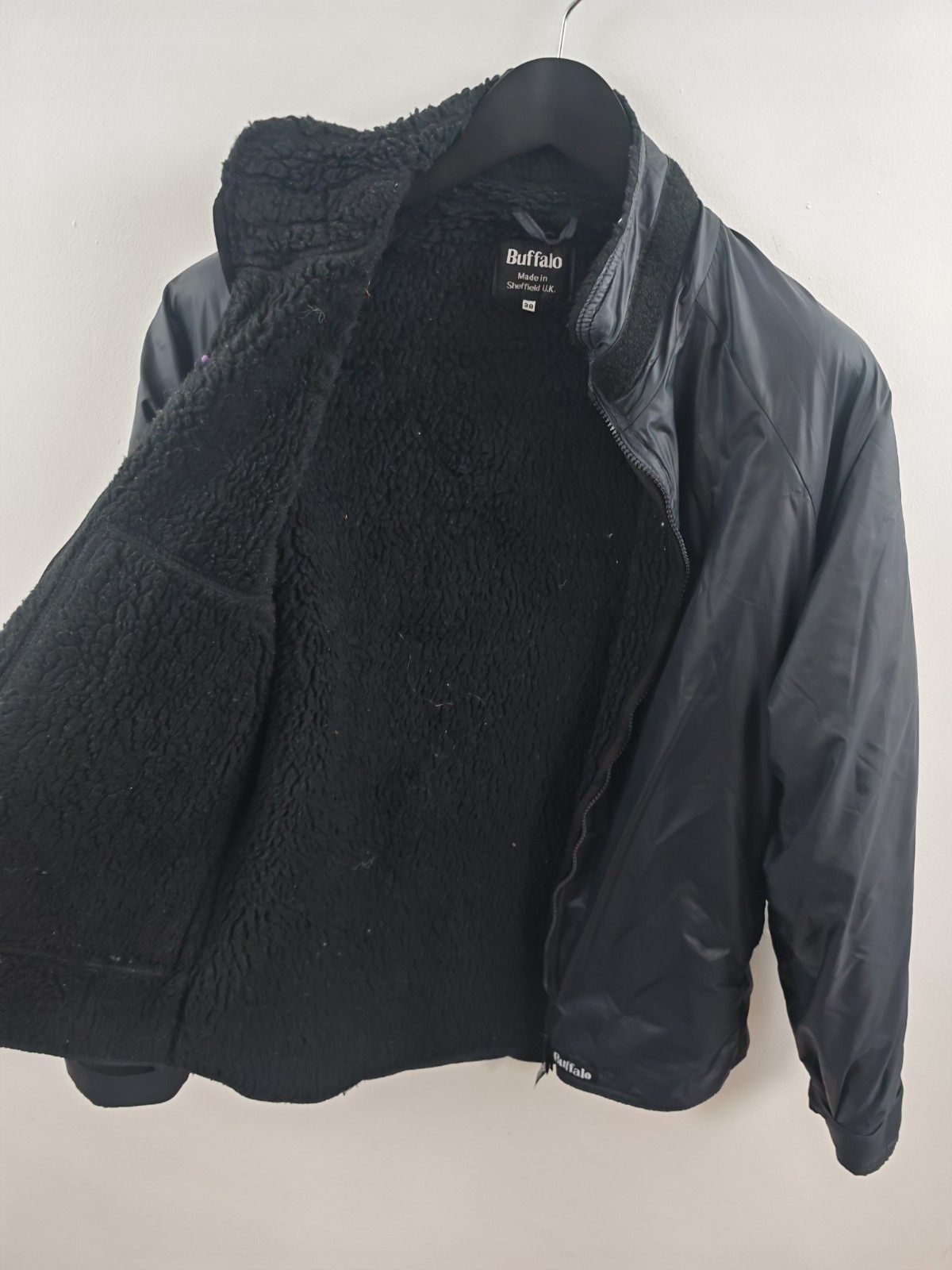 Buffalo Systems Mens Belay Jacket Black Size 38 Medium Pertex Pile Coat image 5