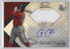 2014 Bowman Platinum Jumbo Relic Refractor Garin Cecchini #AJR-GC Auto 1s7