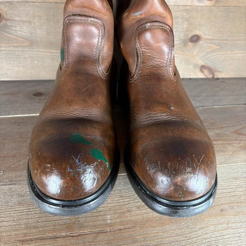 red wing pecos mens size 9 shoes brown leather steel toe pull on work boots - Picture 6 of 8