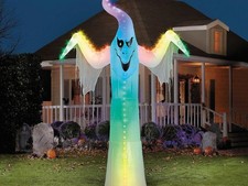 Lightshow Rainbow Wave Ghost Inflatable Halloween Yard Decoration Light Up Scary