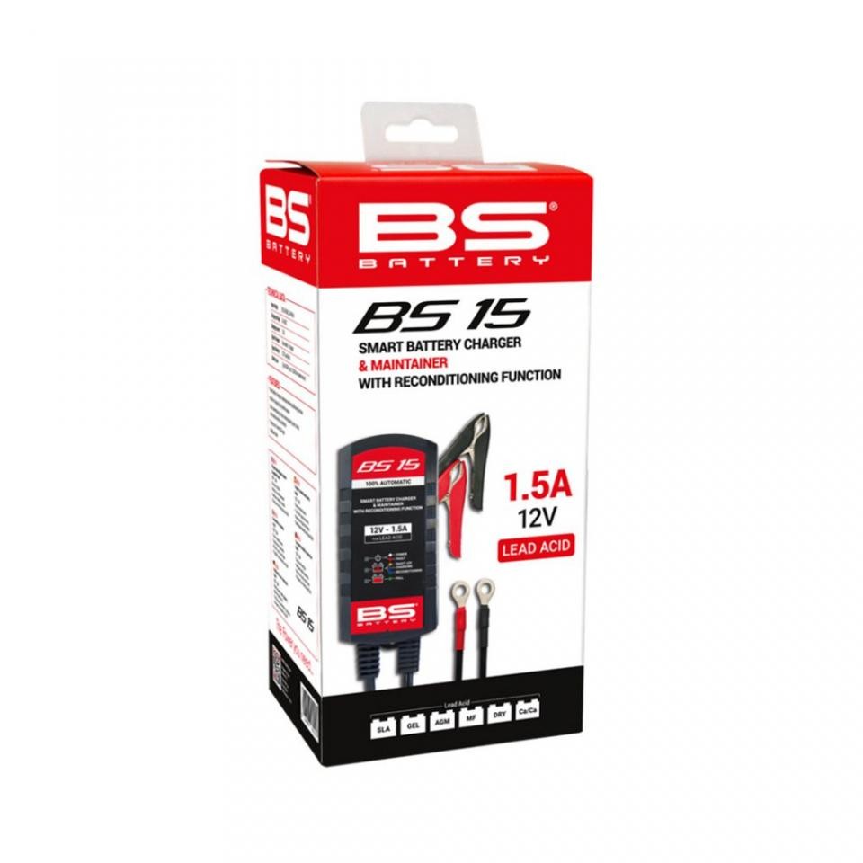 Chargeur batterie moto 12V BS Battery BS15 idéal pour l'hivernage du quad