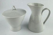 Rosenthal Germany Coffee Creamer And Sugar Bowl White Vintage