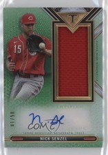 2021 Topps Triple Threads Single Jumbo Relics Emerald 1/50 Nick Senzel Auto ms9