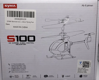 SYMA S100 Mini RC Helicopter with Gyro Stabilizer,Altitude Hold, 3.5 Channel.NEW - Image 1 of 3