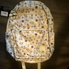 adidas Lineage Backpack Floral Print Zip Polyester Padded Bottle Pocket