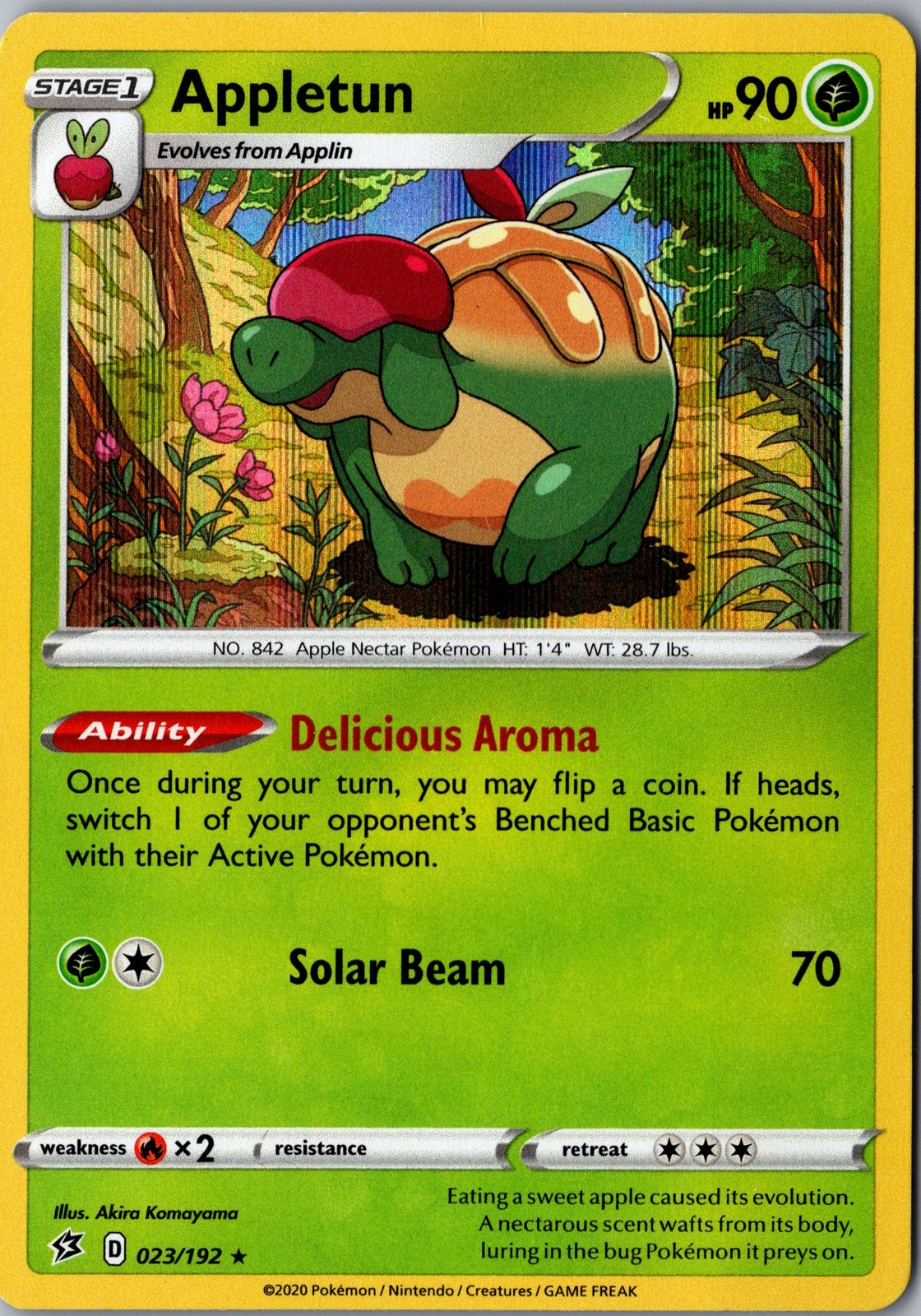 Appletun Holo 023/192 Holo Rare SWSH02: Rebel Clash LP Pokemon Card