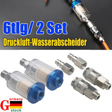 2 Set 1/4" Luftfilter Druckluft-Wasserabscheider Lackierpistole &Ouml;labscheider DE