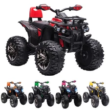 Aosom 12V Kids Ride-on ATV Four-Wheeler Car w/ Headlights Wide Wheels Music