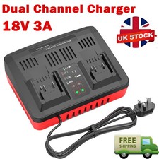 Twin Charger for Einhell 18V Power X-Change Tool 3A Dual Batteries Charger UK