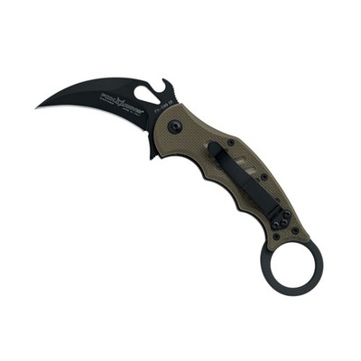Fox Knives FX-599 OD Green G10 Emerson Wave Folding Pocket Knife, N690Co Stai...