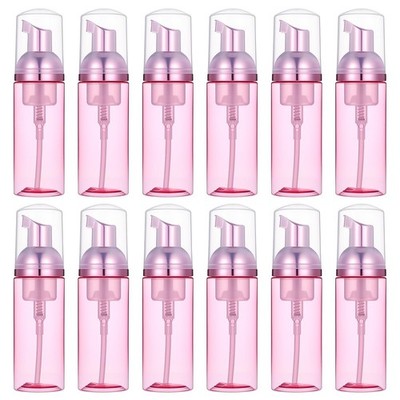 24 Pcs Empty Rose Red Foam Pump Bottle, Travel Foamer Soap Dispenser for Lash...
