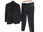 Brioni Palatino 2 Piece Suit Men's Size 52 Check Pattern Black Wool