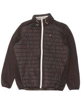 Calvin Klein Herren Golf Padded Jacke UK 38 Medium Schwarz Polyester ED01