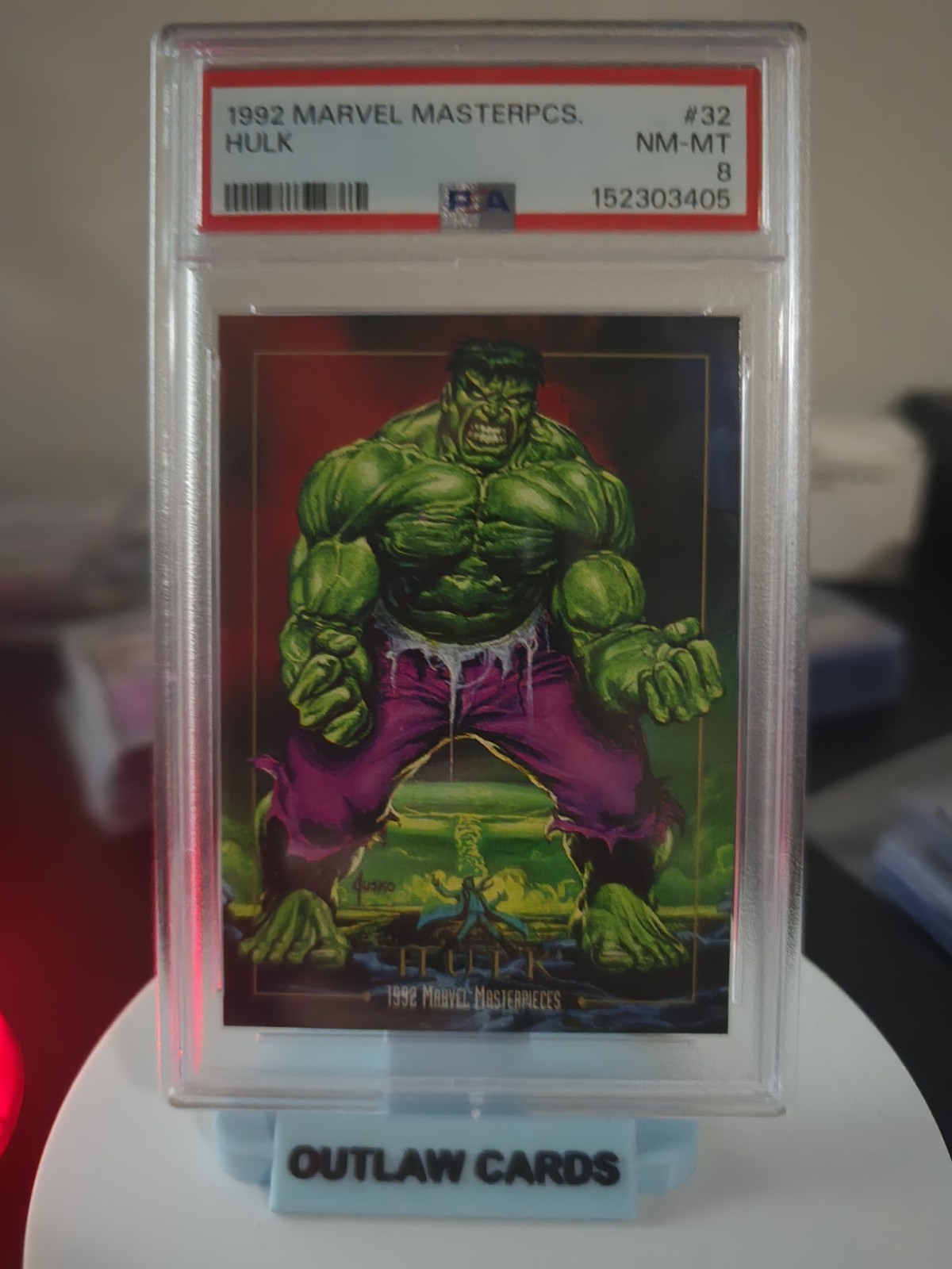 1992 HULK MARVEL MASTERPIECES #32 PSA 8