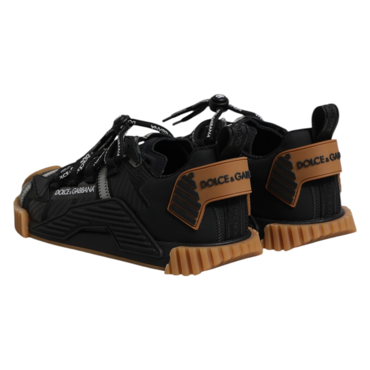 DOLCE & GABBANA Shoes Black Logo Lace Up Low Top NS1 Sneakers EU41