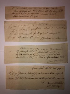 (4)  1792-1799 Colonial Handwritten Documents Receipts JOHN CLARK, MARTIN