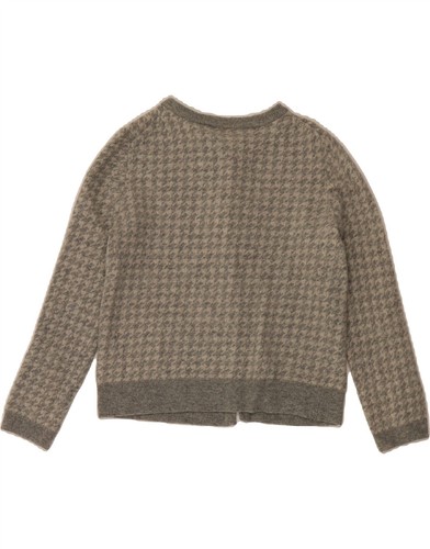 J. CREW Womens Crop Cardigan Sweater UK 10 Small Grey Houndstooth Wool ZM08 - Picture 2 of 3