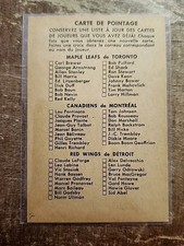 1962/63 PARKHURST HOCKEY TALLY CARD CHECKLIST CLEAN NICE!! French Side Unchecked