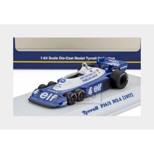 1:64 KYOSHO Tyrrell F1 P34/2 Elf 6 Wheeler #4 1977 Patrick Depailler KY07038B6 - Immagine 2 di 2