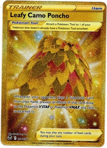 Leafy Camo Poncho (Secret) - Silver Tempest 214/195 - Secret Rare - NM - Pokémon