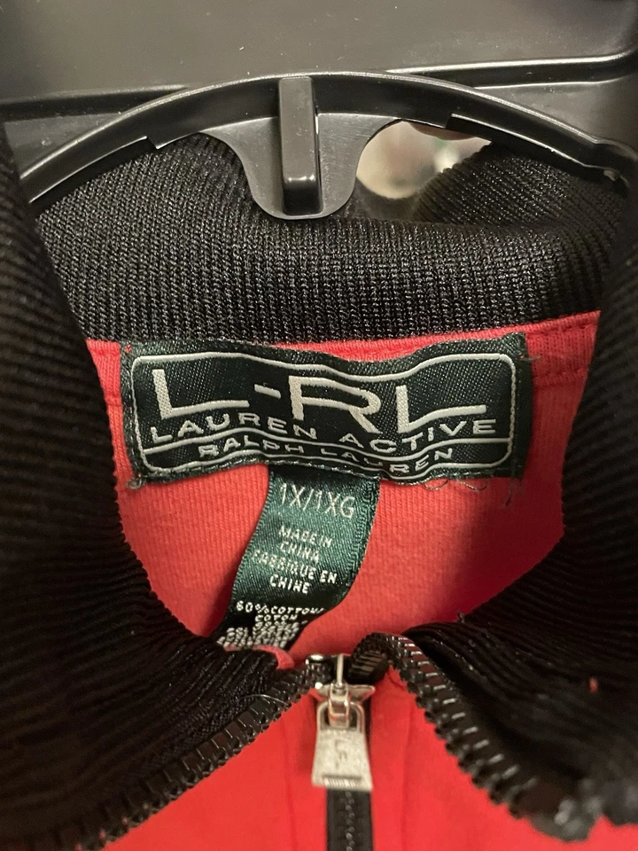 Chaqueta para mujer Ralph Lauren roja con cremallera frontal L-RL talla XL/TG Foto 2 de 4