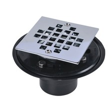 OATEY PVC Shower Drain with Chrome Barrel and Square Pattern Plate 4-3/16 in.