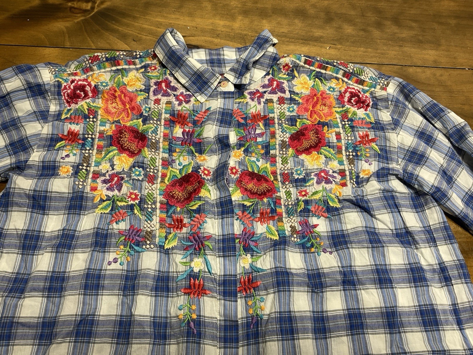 Johnny Was J3 Workshop Button Up Embroidered Flor… - image 2