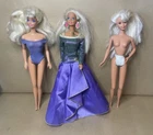 Bundle Of 3 Vintage Barbie Mattel Dolls. 1990s. One With Dress