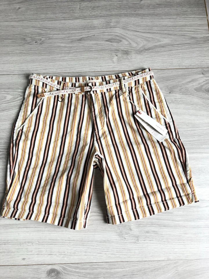 NEU Esprit Damen Bermuda Shorts Größe 38 Naturtöne Gürtel Cotton Stretch - Bild 1 von 3