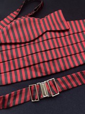BROOKS BROTHERS Vintage Formal Tuxedo Silk Striped Bow Tie Cummerbund Set