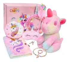 Unicorn Gifts for Girls Age 6-8, Kids Unicorn Toys Set A: Plush Unicorn Set