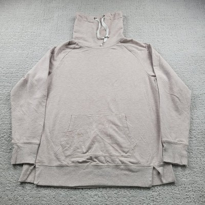 Jaclyn Smith Collection Sweatshirt Womens L Beige Cowl Neck Pullover Pockets