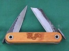 DABURU Japanese Style Bamboo Dragon Folding Pocket Knife MINT — photo 1