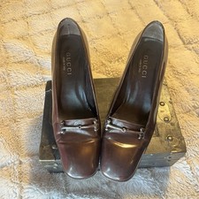Gucci Womens Brown Leather Size 7 Square Toe ...
